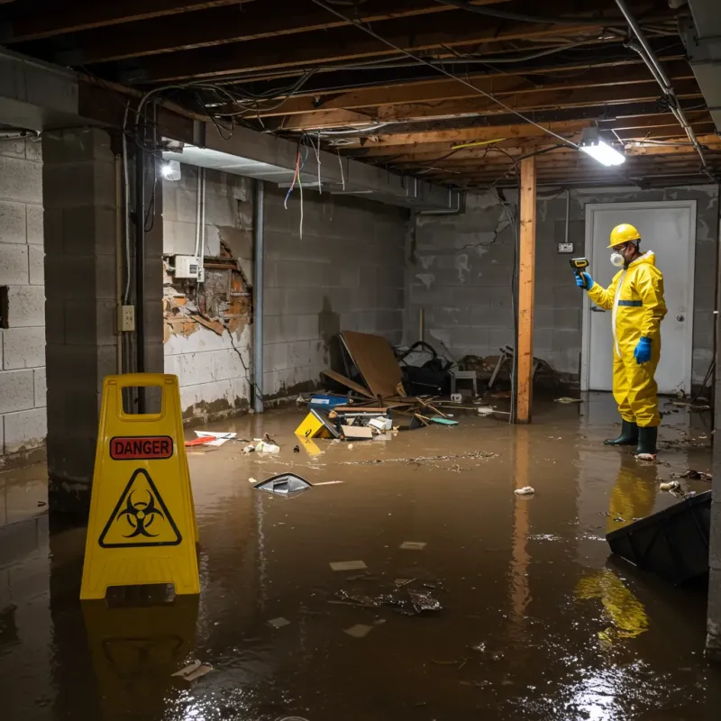 Flooded Basement Electrical Hazard in Marcus Hook, PA Property