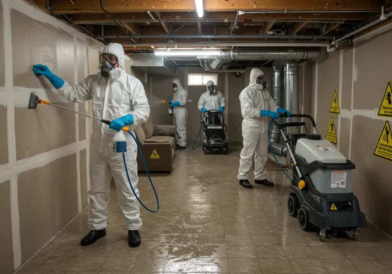 Basement Moisture Removal and Structural Drying process in Marcus Hook, PA